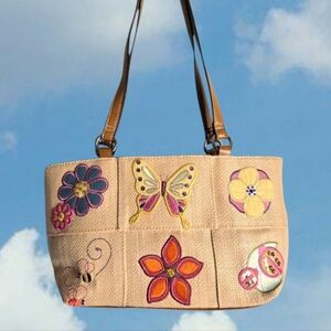 Y2K Butterfly & Floral Embroidered Purse
